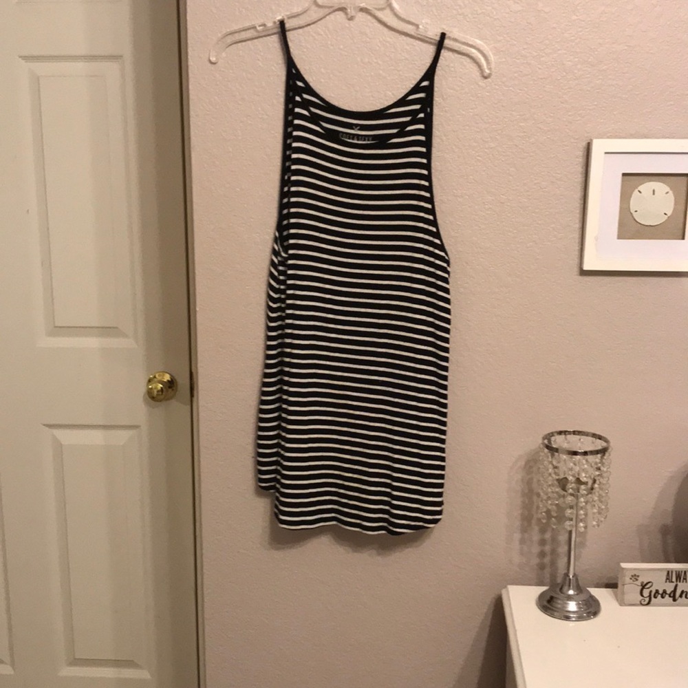 Black and white striped tank top